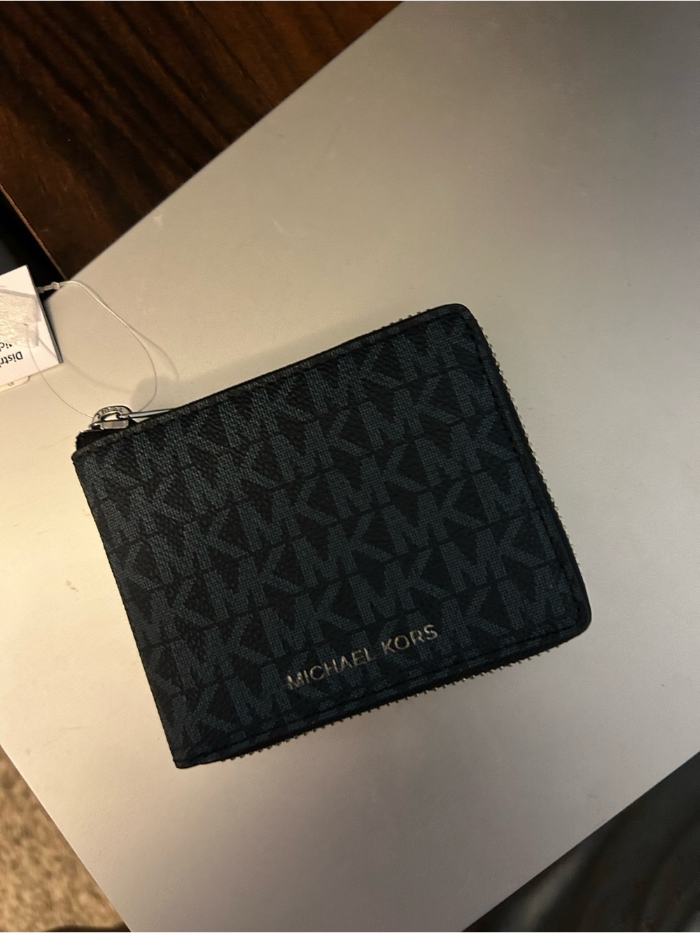 Michael Kors Black MK Monogram Zip Card Holder